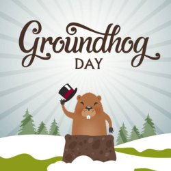 Epic Groundhog holding a top hat